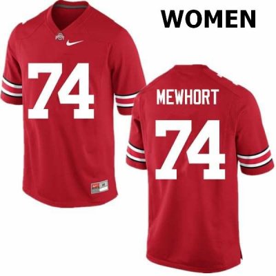 NCAA Ohio State Buckeyes Women's #74 Jack Mewhort Red Nike Football College Jersey VKE8745QO